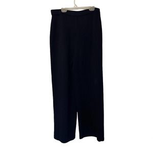 Vintage St. John Collection Santana Knit Straight Leg Flowy Pants Navy 10